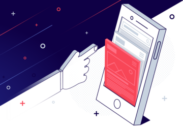 illustration of a hand picking tabs in a mobile browser in relation to mobile pop ads