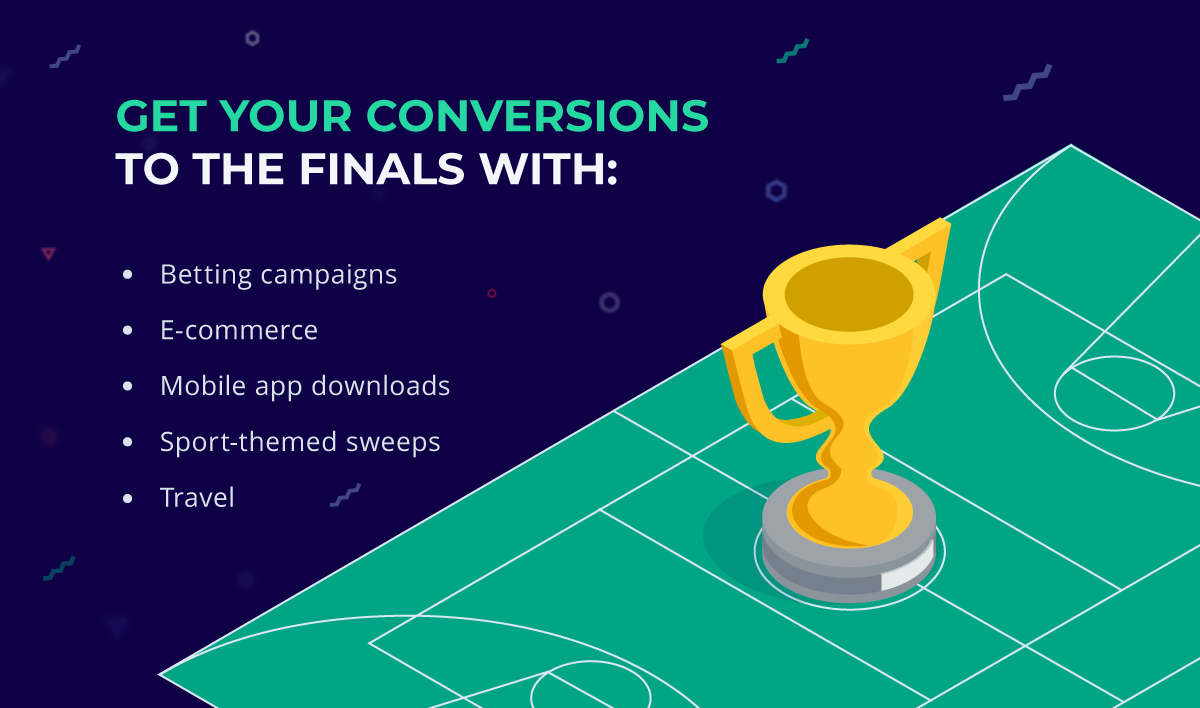 Infographic showing some of the best converting affilie marketing verticals during March Madness