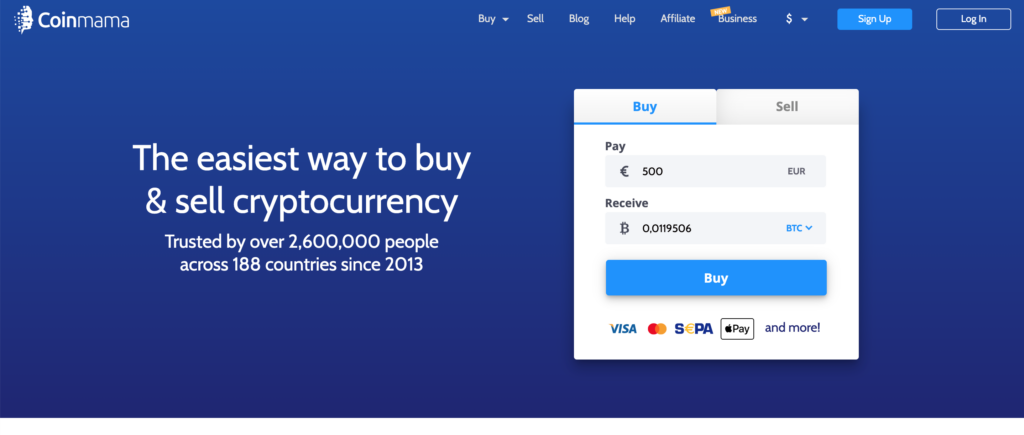 CoinMama Landing Page Example