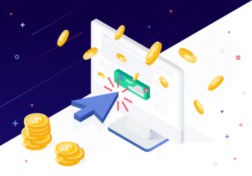 The best PPC affiliate programs of 2021! Top 10 blog header, mouse clicking and coins flying out of the screen